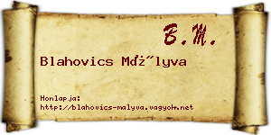 Blahovics Mályva névjegykártya